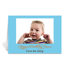 Baby Blue Photo Birthday Cards, 5x7 Folded