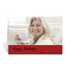 Classic Red Photo Birthday Cards, 5x7 Folded Simple