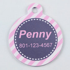 Pink and Gray Stripe Round (Custom 1 Side)