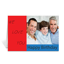 Classic Red Photo Birthday Cards, 5x7 Folded Modern