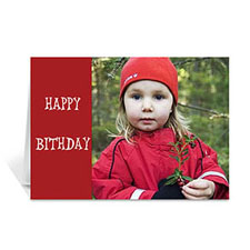 Classic Red Photo Birthday Cards, 5x7 Folded Modern