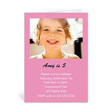 Baby Pink Photo Birthday Cards, 5x7 Portrait Folded