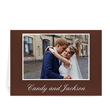 Chocolate Brown Wedding Photo Cards, 5x7 Folded