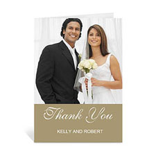 Timeless Gold Wedding Photo Cards, 5x7 Portrait Folded Simple