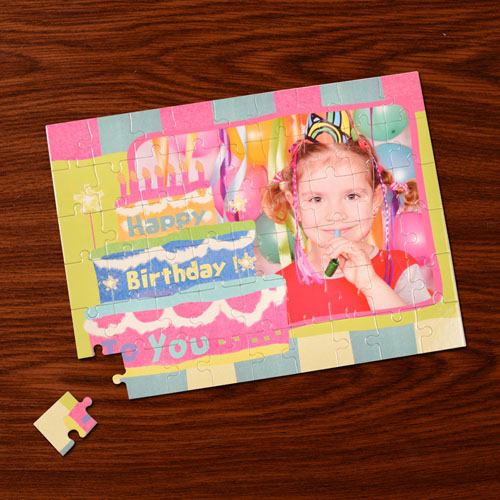 Custom Large Photo Jigsaw Puzzle, Birthday Cake