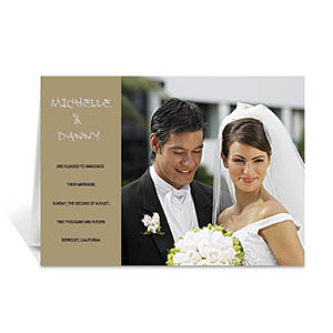 Timeless Gold Wedding Photo Cards, 5x7 Folded Modern