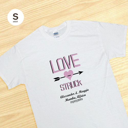 White Custom Lovestruck T-Shirt, S