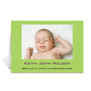Lime Baby Photo Cards, 5x7 Folded