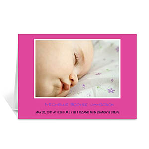 Hot Pink Baby Photo Cards, 5x7 Folded