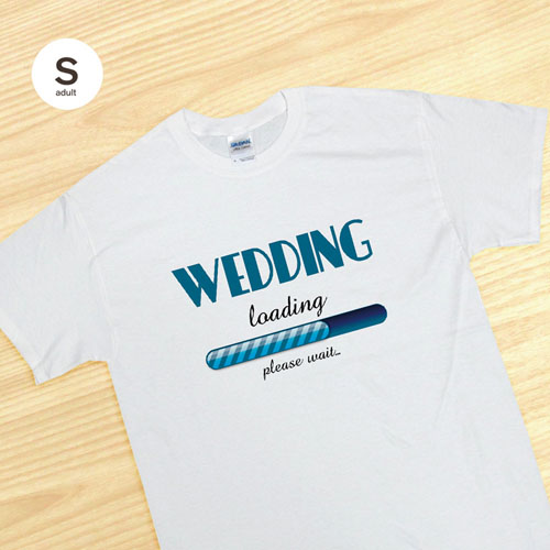 Custom Wedding Loading, White Adult Small T Shirt