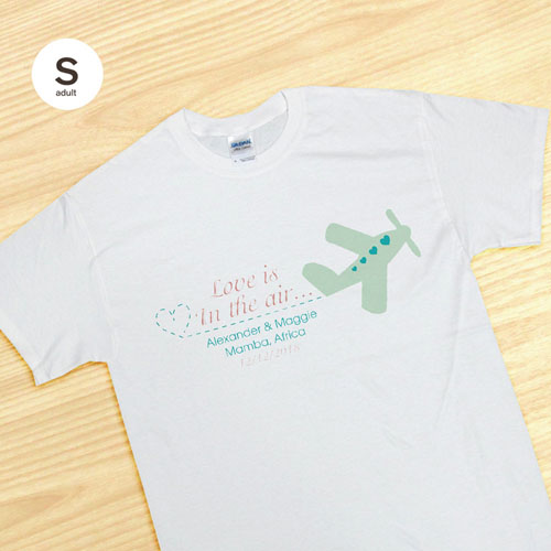 Custom Wedding Air Plane Personalized, Adult Small T Shirt