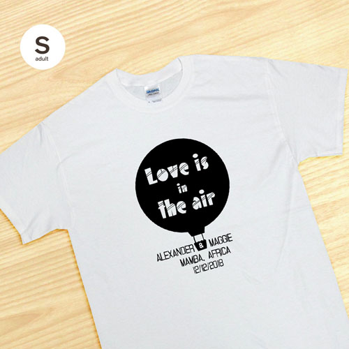 Custom Love Is In The Air, White Adult Small T Shirt