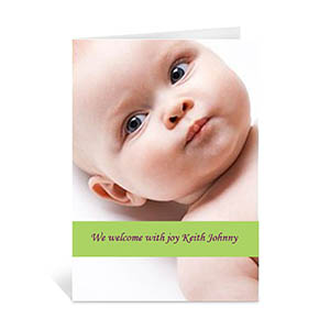 Lime Baby Photo Cards, 5x7 Portrait Folded Causal
