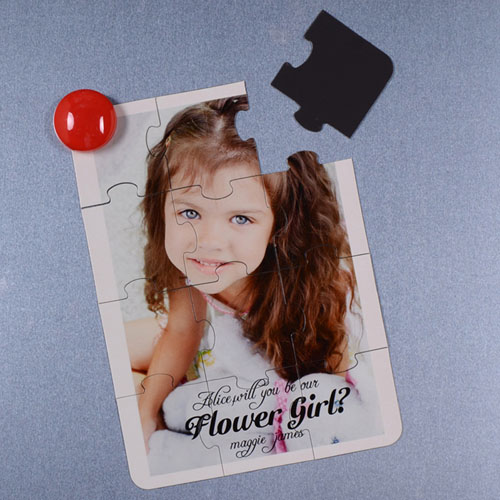 Personalized Magnetic Puzzle Card for Flower Girl