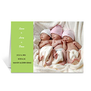 Lime Baby Photo Cards, 5x7 Folded Modern