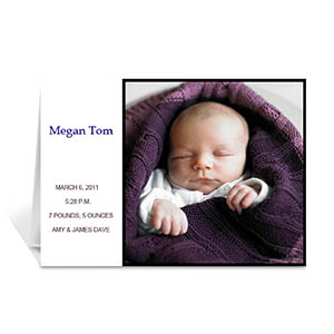 White Baby Photo Greeting Cards, 5x7 Folded Modern