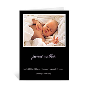 Classic Black Baby Shower Photo Cards, 5x7 Portrait Folded