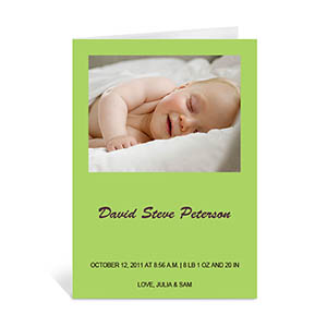 Lime Baby Shower Photo Cards, 5x7 Portrait Folded