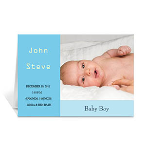 Baby Blue Baby Shower Photo Cards, 5x7 Folded Modern