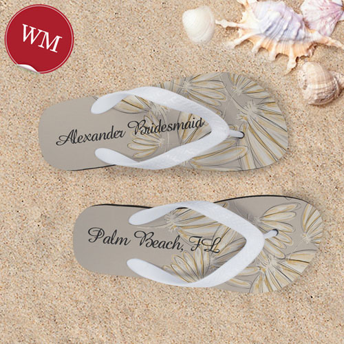 Create My Own Daisies Personalized Wedding Women Medium Flip Flop Sandals