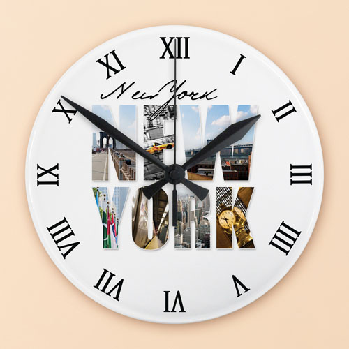 Roman Numeral Face Photo Acrylic Clock
