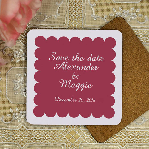 Burgundy Red Personalized Wedding Luxe Square