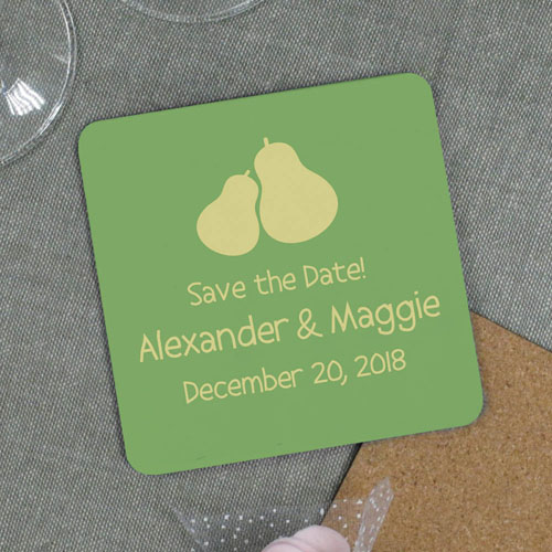 Perfect Pair Engagement Customizable Drink Coaster