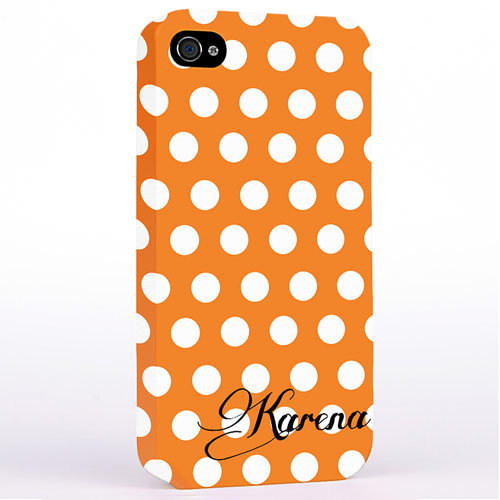 Orange Polka Dots Background iPhone 4