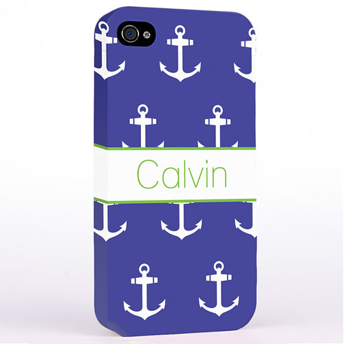 Navy and Lime Cute Anchors