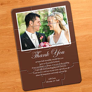 Wedding Photo Puzzle Anouncement, 5x7 Chocolate