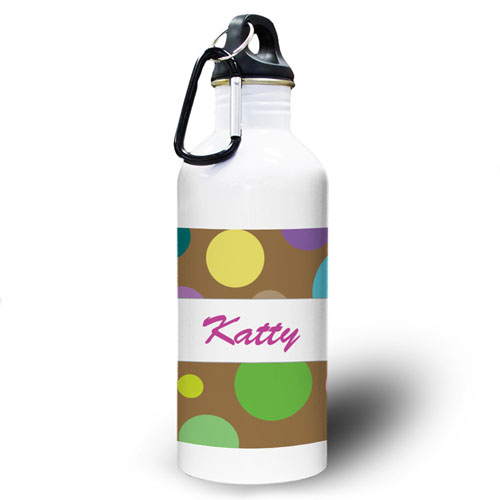 Personalized Photo Girl Polka Dots Water Bottle