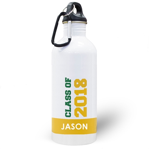 Personalized Photo Yellow Class Of 2018 Water Bottle