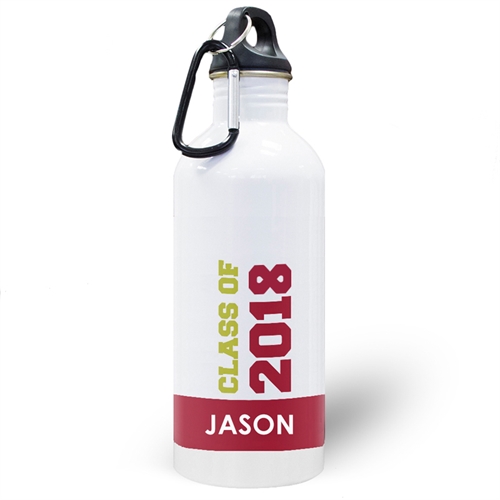 Personalized Photo Red Class Of 2018 Water Bottle