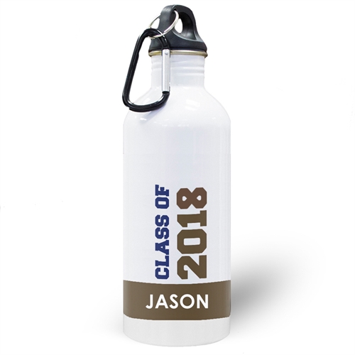 Personalized Photo Chocolate Class Of 2018 Water Bottle