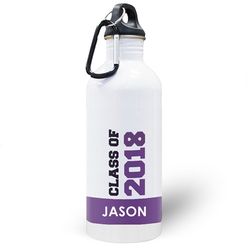 Personalized Photo Purple Class Of 2018 Water Bottle