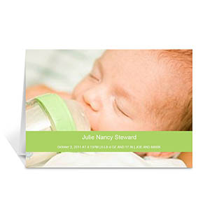 Lime Photo Baby Cards, 5x7 Folded Causal