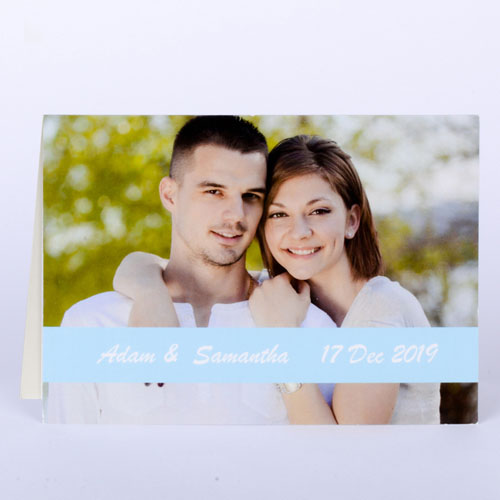 Baby Blue Photo Wedding Cards, 5x7 Folded Causal