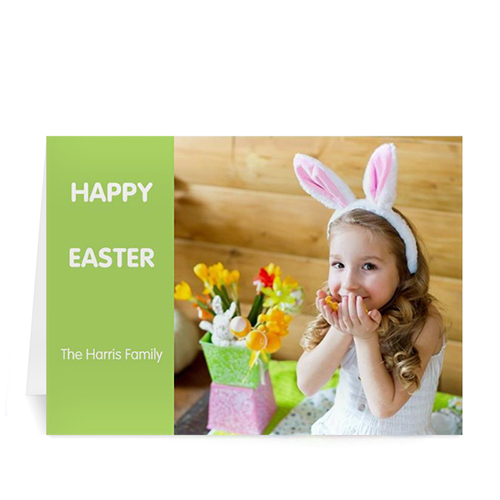 Easter Green Photo Greeting Cards, 5x7 Folded Modern