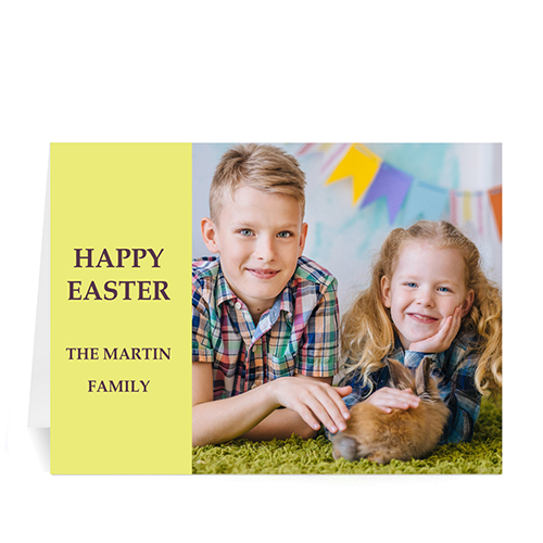 Easter Yellow Photo Greeting Cards, 5x7 Folded Modern