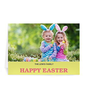 Easter Yellow Photo Greeting Cards, 5x7 Folded Simple