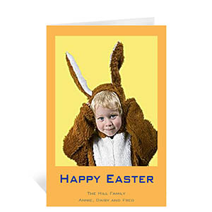 Easter Orange Photo Greeting Cards, 5x7 Portrait Folded Causal