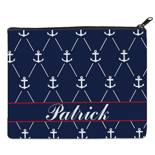 Print Your Own Navy White Anchor Bag (8 X 10 Inch)