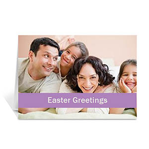 Easter Purple Photo Cards, 5x7 Folded Causal