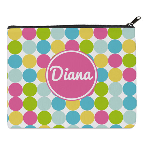 Print Your Own Pink Colorful Large Dots Bag (8 X 10 Inch)