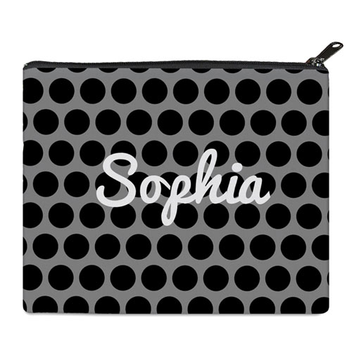 Print Your Own Black Grey Large Dots Bag (8 X 10 Inch)