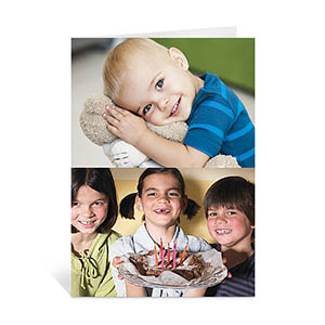 Classic Two Photo Collage Birthday Card, Portrait