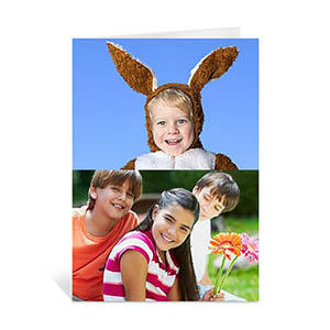 Classic Two Photo Collage Easter Card, Portrait