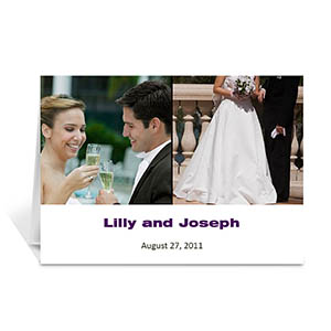 Two Collage Wedding Photo Cards, 5x7 Simple White