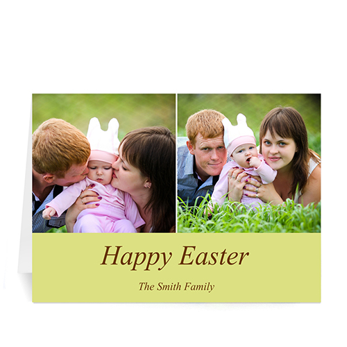 Two Collage Easter Photo Cards, 5x7 Simple Yellow