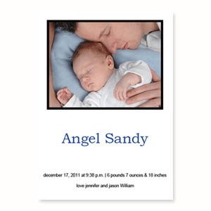 White Birth Announcements, 5x7 Stationery Card